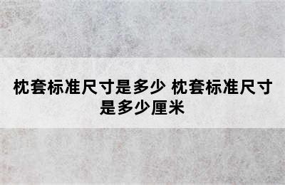 枕套标准尺寸是多少 枕套标准尺寸是多少厘米